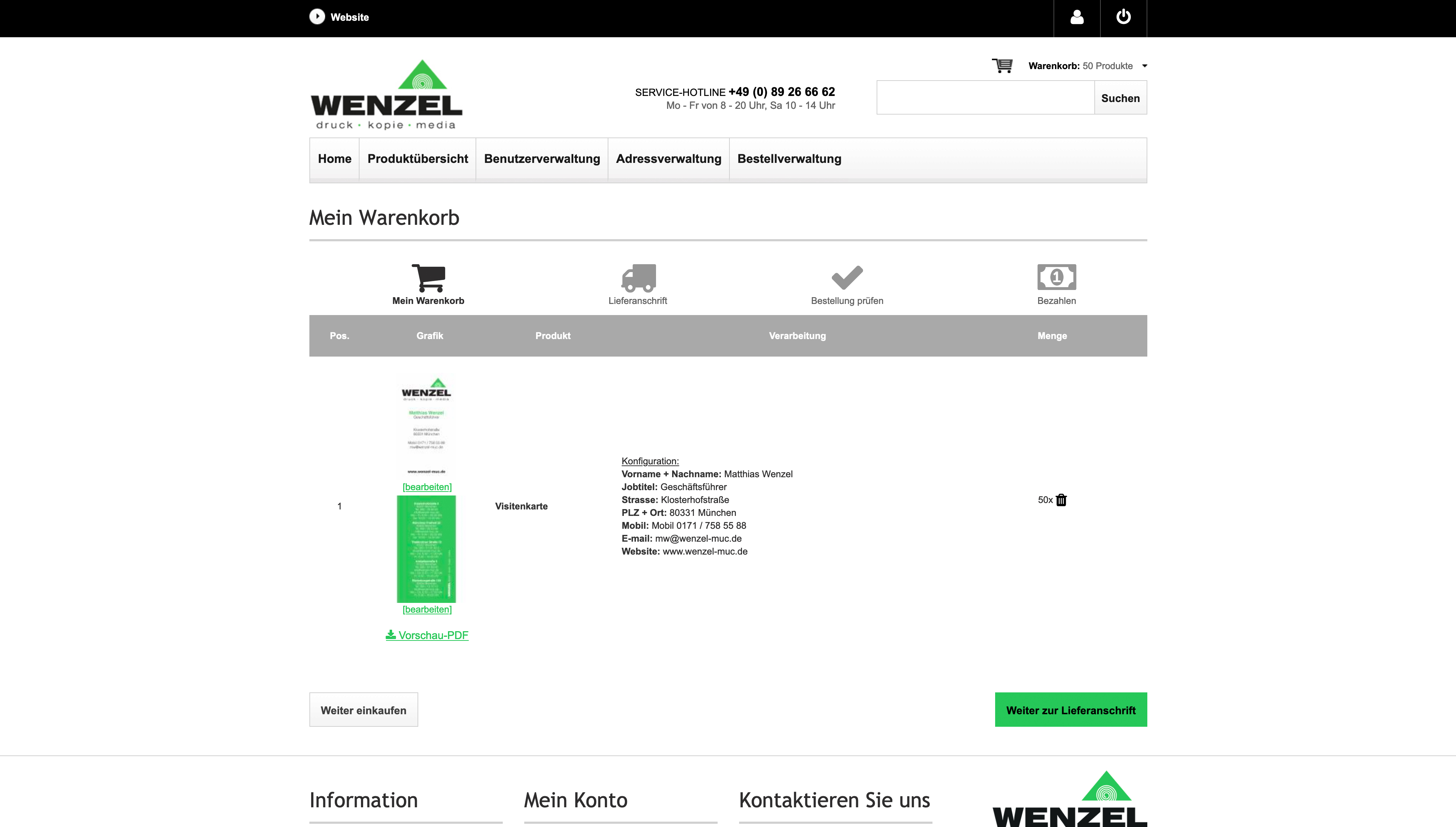 Visitenkarten selbst online personalisieren, verwalten und bestellen