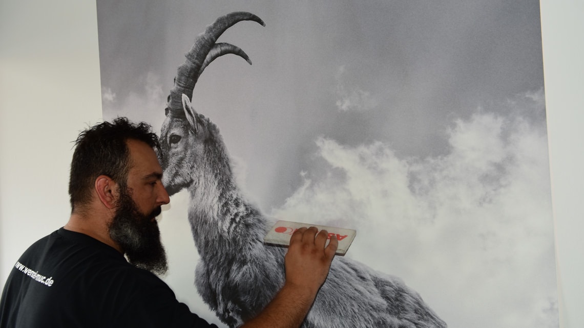 Verklebung und Foto-Leinw&auml;nde bei Almliebe