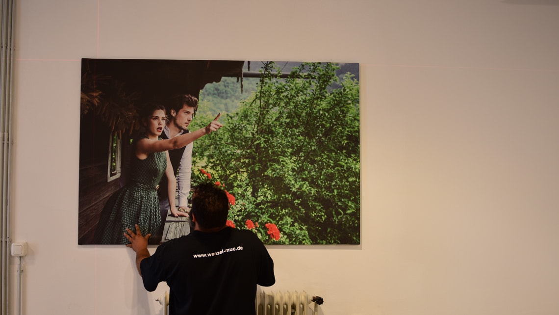 Verklebung und Foto-Leinw&auml;nde bei Almliebe