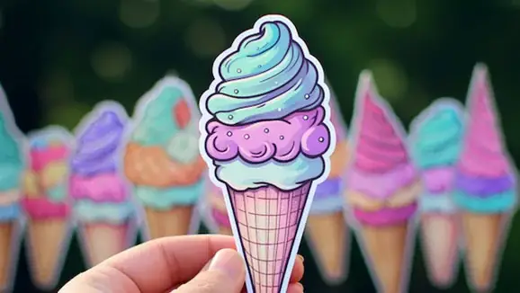 Aufkleber Eis Fräsen und Lasern