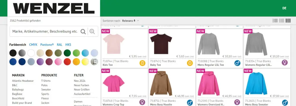 Bilder von Textilien